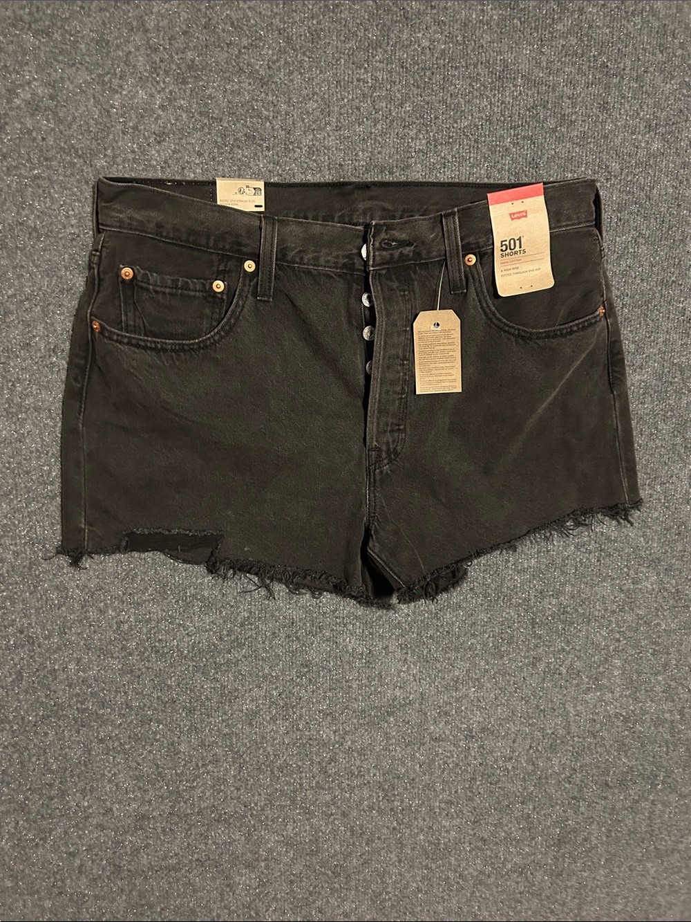 Levi's Black High-Rise Cutoff Jean Shorts